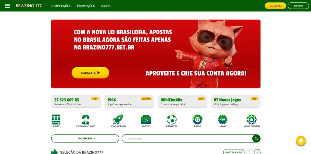 Site oficial do Brazino 777