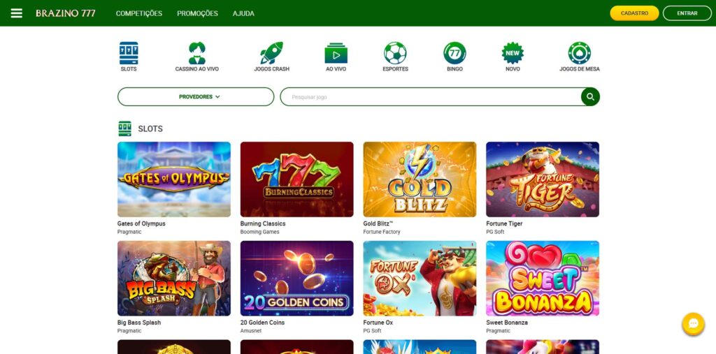 Brazino 777 jogos populares