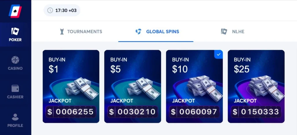 WPT Global Spins