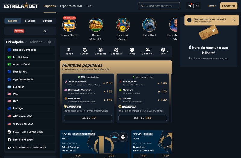página de desporto da Estrelabet