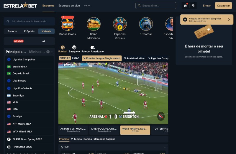 página de desportos virtuais da Estrelabet