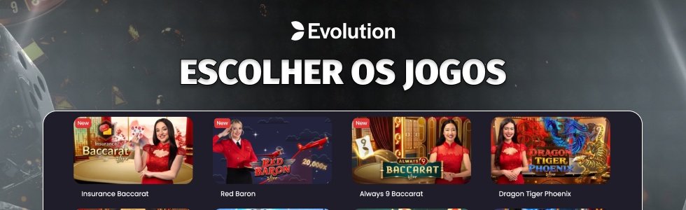 Evolution Gaming: escolher os jogos