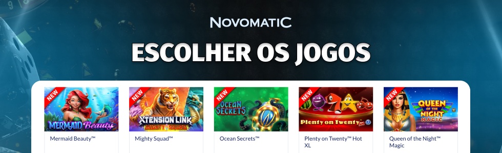 Novomatic: escolher os jogos