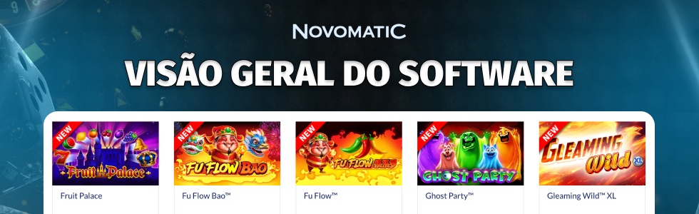 Visão geral do software Novomatic