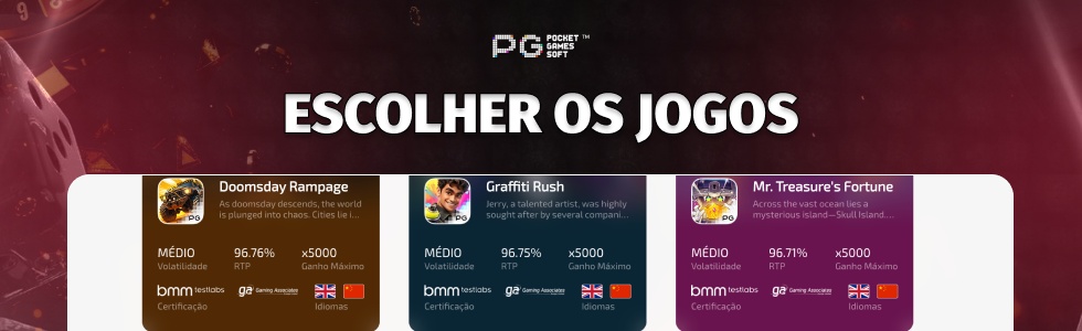 PG Soft: escolher os jogos