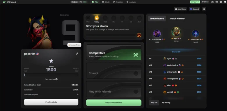 Jogar o GTO Wizard